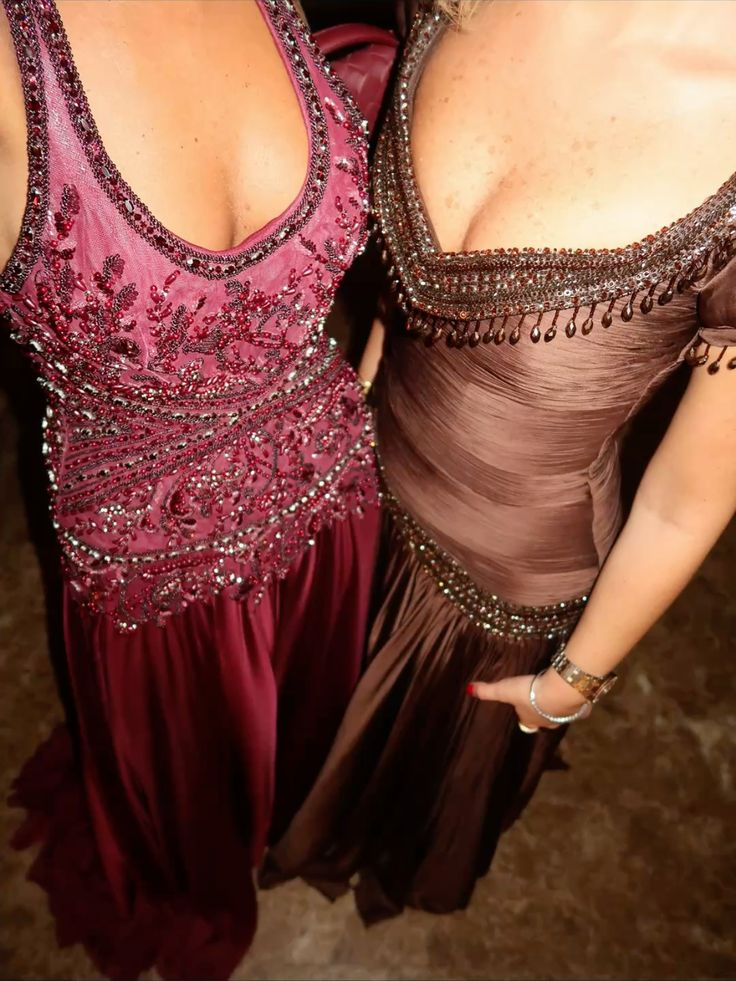 Vintage V Neck Brown Chiffon Beaded Mermaid Party Dresses Long Formal Evening Gowns