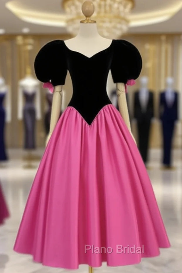 Vintage Velvet Corset Top Puffy Sleeve Dresses Main image