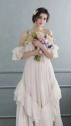 Vintage White Off The Shoulder Dots Ruffle Party Dresses