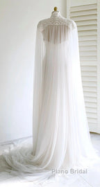 Weitese Dresses Formal Prom Dresses Stores White Bridal Long Tulle Cape Sleeves With Embroidered Lace Appliques Long Wedding Dresses Party Dresses Formal Wear Dresses