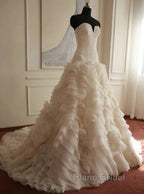 Weitese Formal WomenS Dresses Ivory Elegant Strapless Puffy Tiered Ball Gown Formal Prom Dresses Wedding Dresses Formal Prom Dresses Stores