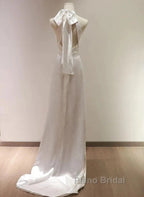 Weitese Formal WomenS Dresses White Halter Light Wedding Dresses Bride Dresses Fishtail Evening Dresses Formal Prom Dresses Stores
