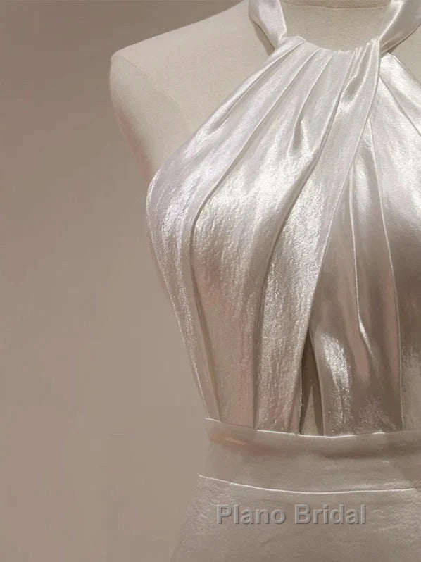 Weitese Formal WomenS Dresses White Halter Light Wedding Dresses Bride Dresses Fishtail Evening Dresses Formal Prom Dresses Stores