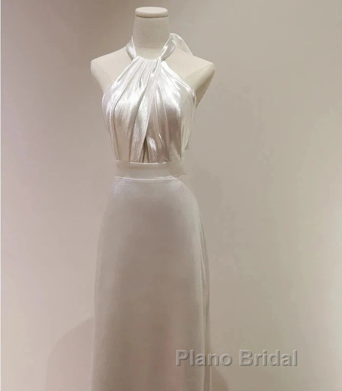 Weitese Formal WomenS Dresses White Halter Light Wedding Dresses Bride Dresses Fishtail Evening Dresses Formal Prom Dresses Stores