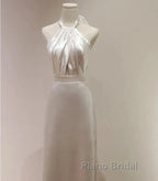 Weitese Formal WomenS Dresses White Halter Light Wedding Dresses Bride Dresses Fishtail Evening Dresses Formal Prom Dresses Stores