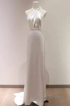 Weitese Formal WomenS Dresses White Halter Light Wedding Dresses Bride Dresses Fishtail Evening Dresses Formal Prom Dresses Stores