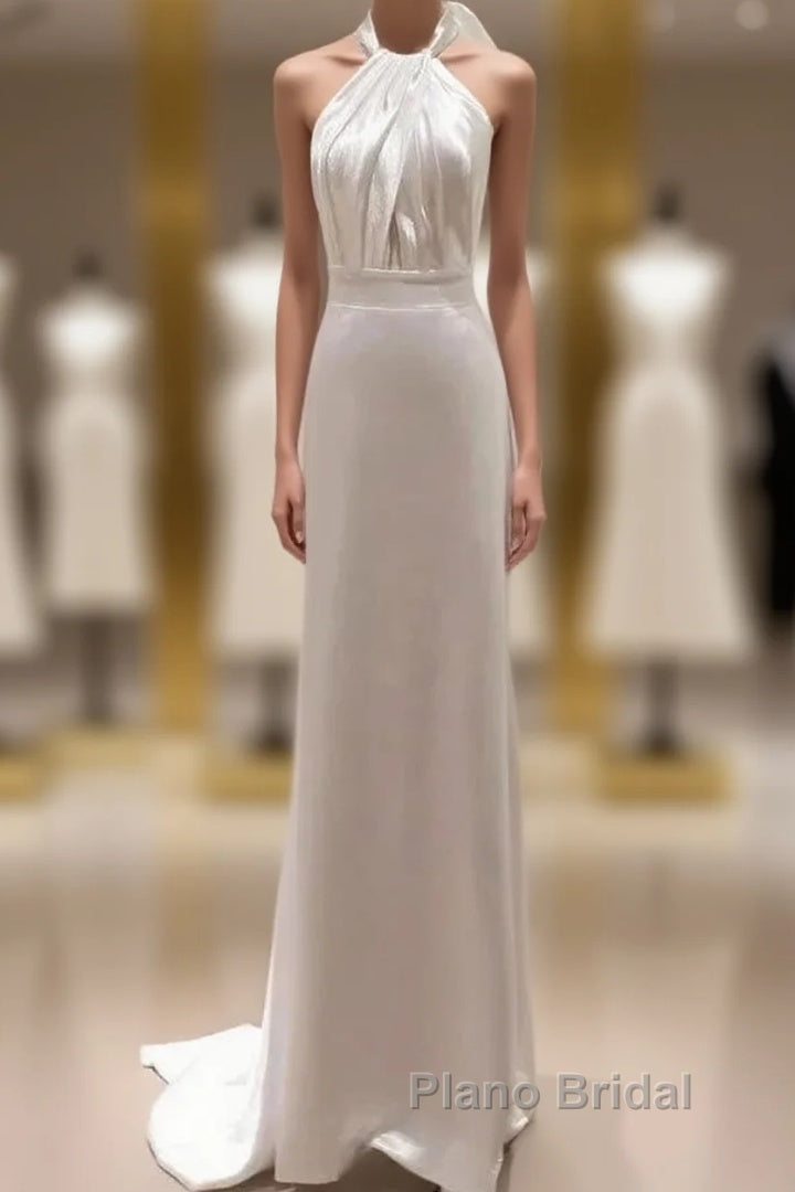 Weitese Formal WomenS Dresses White Halter Light Wedding Dresses Bride Dresses Fishtail Evening Dresses Formal Prom Dresses Stores