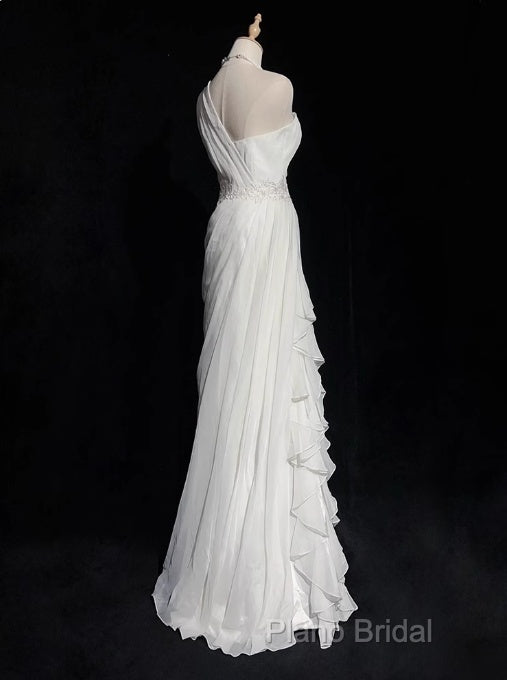White Bodycon Satin Tulle Long Formal Prom Dresses Simple Wedding Dresses Secondary image