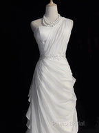 White Bodycon Satin Tulle Long Formal Prom Dresses Simple Wedding Dresses
