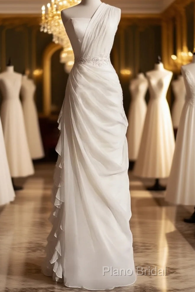 White Bodycon Satin Tulle Long Formal Prom Dresses Simple Wedding Dresses