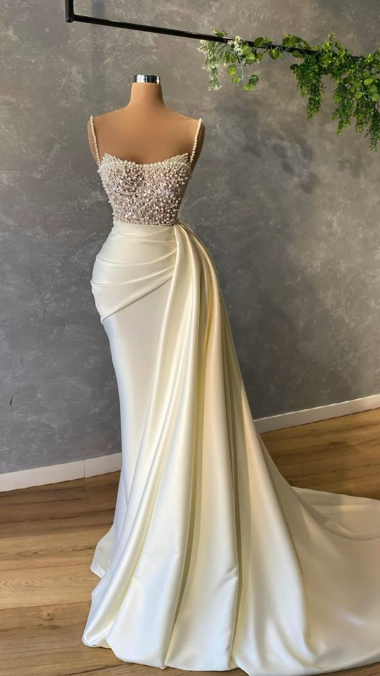 Ivory Formal Prom Dresses With Pearl Formal Prom Dresses Formal Evening Dresses Secondary image