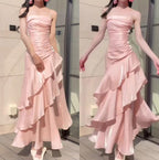 Vintage-Inspired Birthday Party Dresses Under $160 White Ruffled Layered Fairytale Graduation Formal Prom Dresses