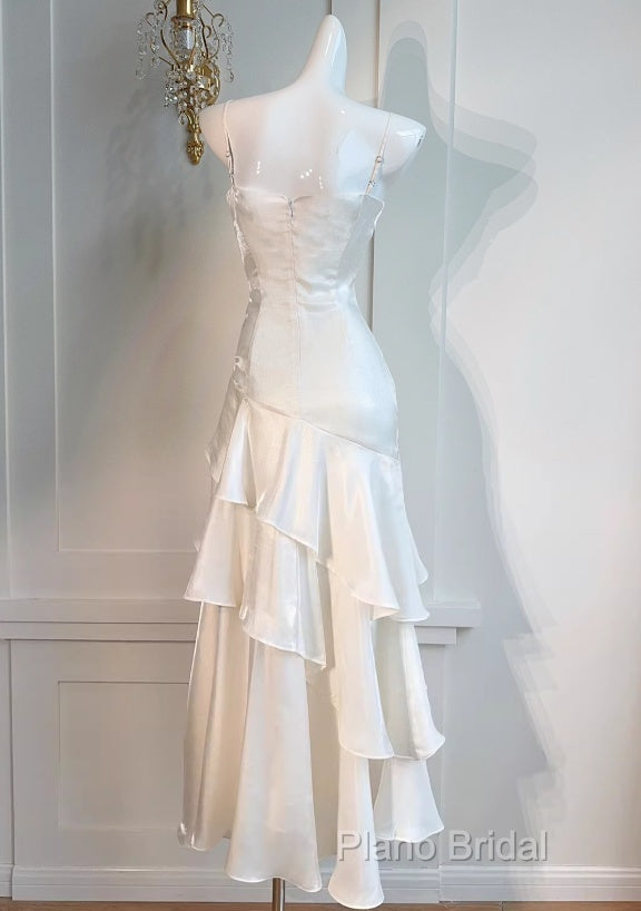 White Enchanted Formal Prom Dresses For Party&Birthday&Graduation-Ruffled Layered Fairytale Formal Dresses