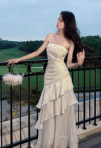 White Enchanted Formal Prom Dresses For Party&Birthday&Graduation-Ruffled Layered Fairytale Formal Dresses