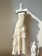 Vintage-Inspired Birthday Party Dresses Under $160 White Ruffled Layered Fairytale Graduation Formal Prom Dresses