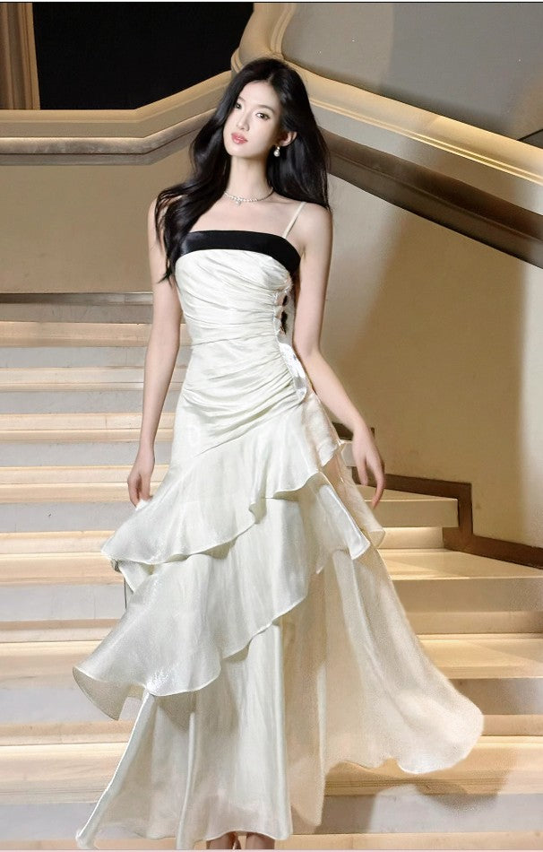 Vintage-Inspired Birthday Party Dresses Under $160 White Ruffled Layered Fairytale Graduation Formal Prom Dresses