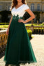 White Green A Line V Neck Appliqued Mother Of The Bride Dress