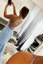 White Halter Backless Prom Dress