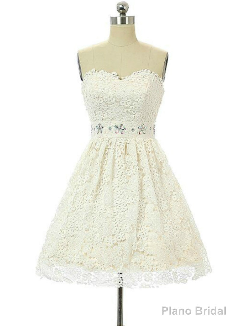 White Lace Sweetheart Homecoming Dress Main image