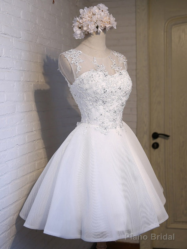 White Organza Lace Homecoming Dress Main image