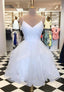 White Sparkly Short Formal Prom Dresses,Homecoming Dresses,Dance Dresses
