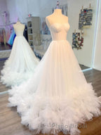 White sweetheart neck tulle long Formal Prom dress white formal dress