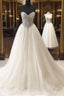 White Sweetheart Sequin Long Formal Prom Dresses, White Formal Dresses
