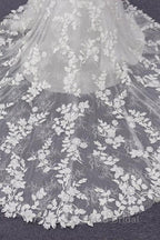 White Tulle Wedding Dresses Lace Appliques Spaghetti Straps Mermaid Bridal Dresses Open Back