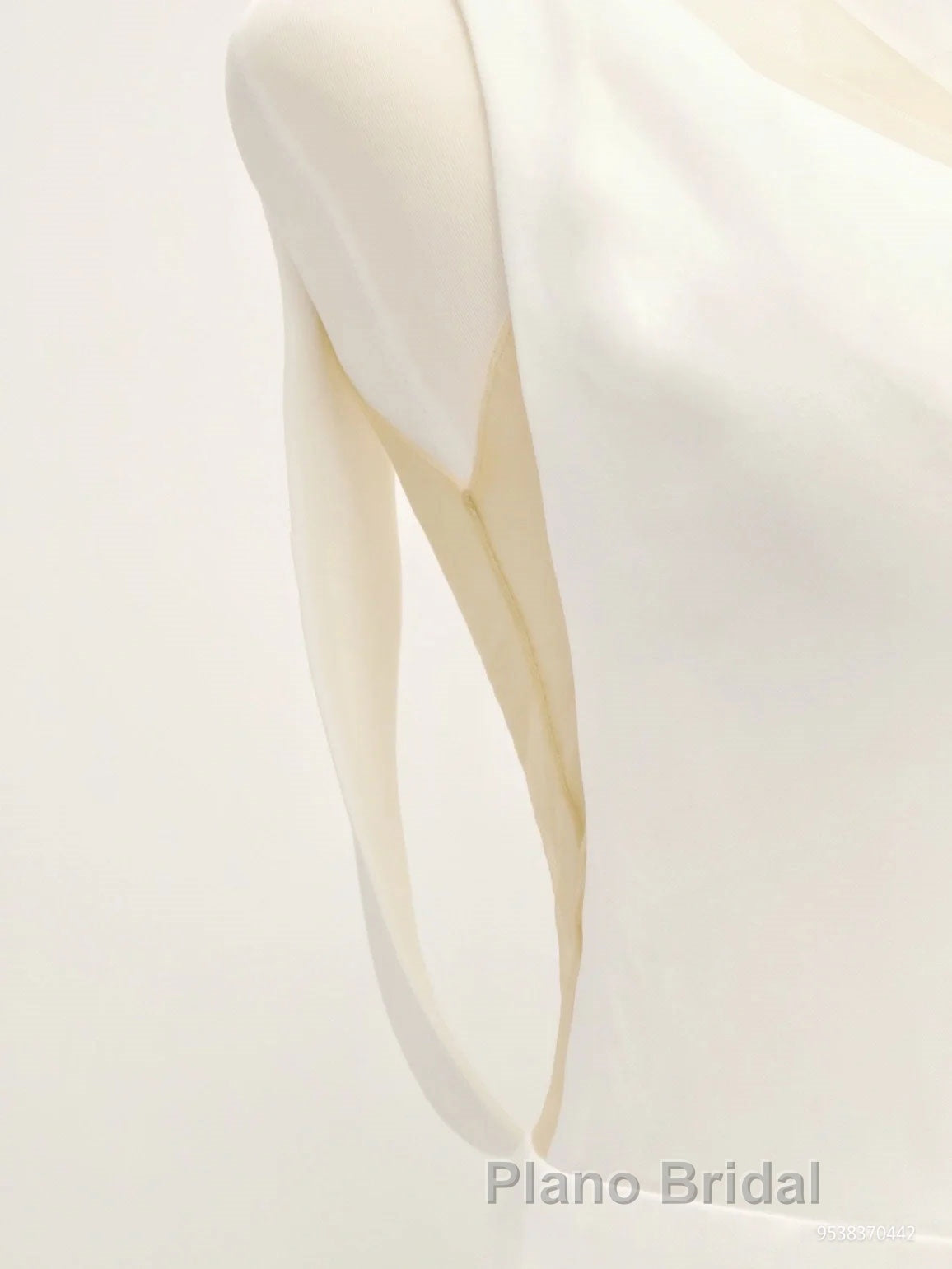 White v neck long Formal Prom dress, white evening dress