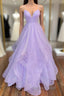 Wholesale  Ball Gown A-Line Formal Prom Dresses Sparkle & Shine Dresses Formal Wedding Party Floor Length Sleeveless Sweetheart Tulle Backless With Pleats Ruffles