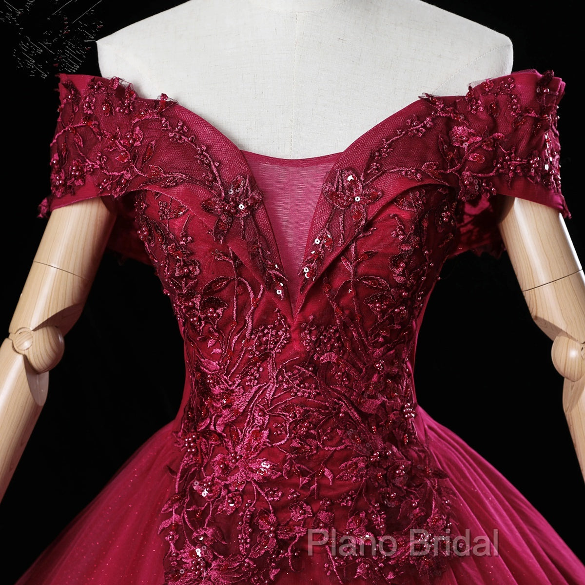 Wine Red Ball Gown Sweetheart Off Shoulder Long Party Dresses, Wine Red Sweet 16 Dresses
