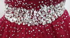 Wine Red Elegant Princess Gown, Handmade Off Shoulder Ball Gowns, Party Dresses