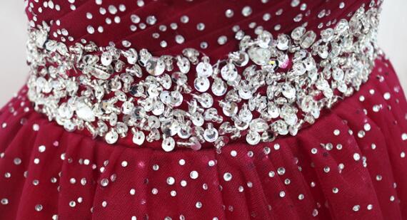 Wine Red Elegant Princess Gown, Handmade Off Shoulder Ball Gowns, Party Dresses