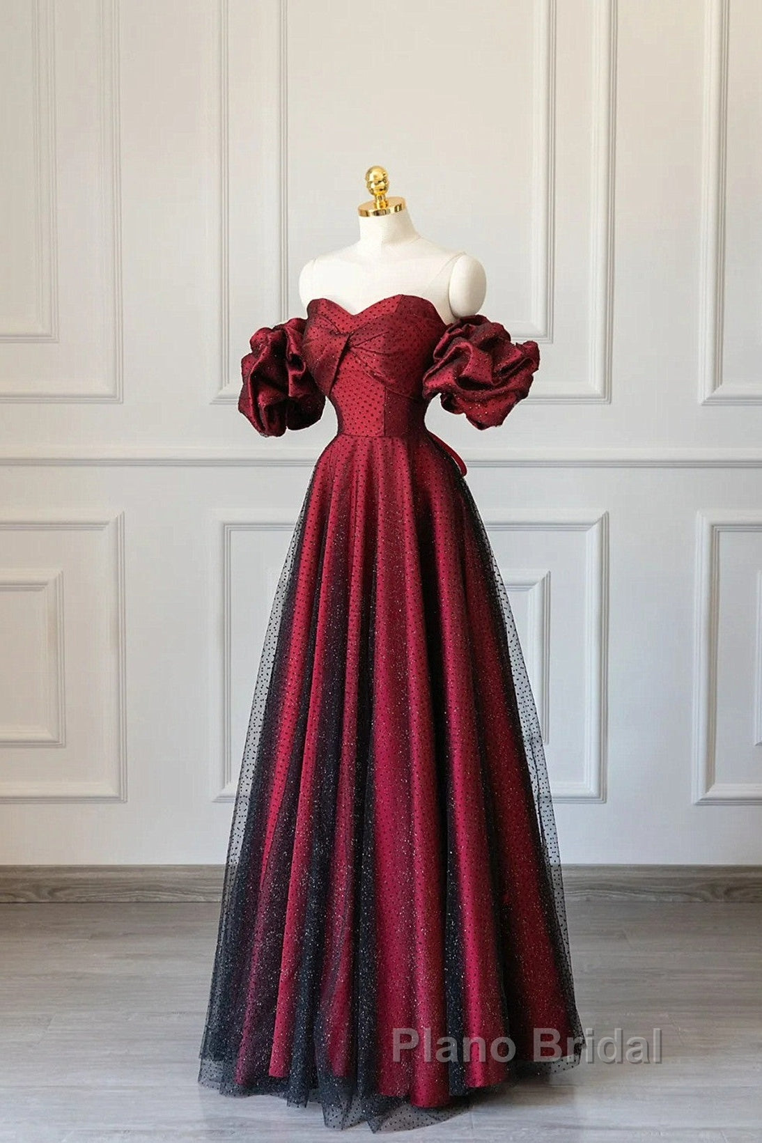 Wine Red Off Shoulder Long Formal Dresses, Sweetheart Wine Red Formal Dresses