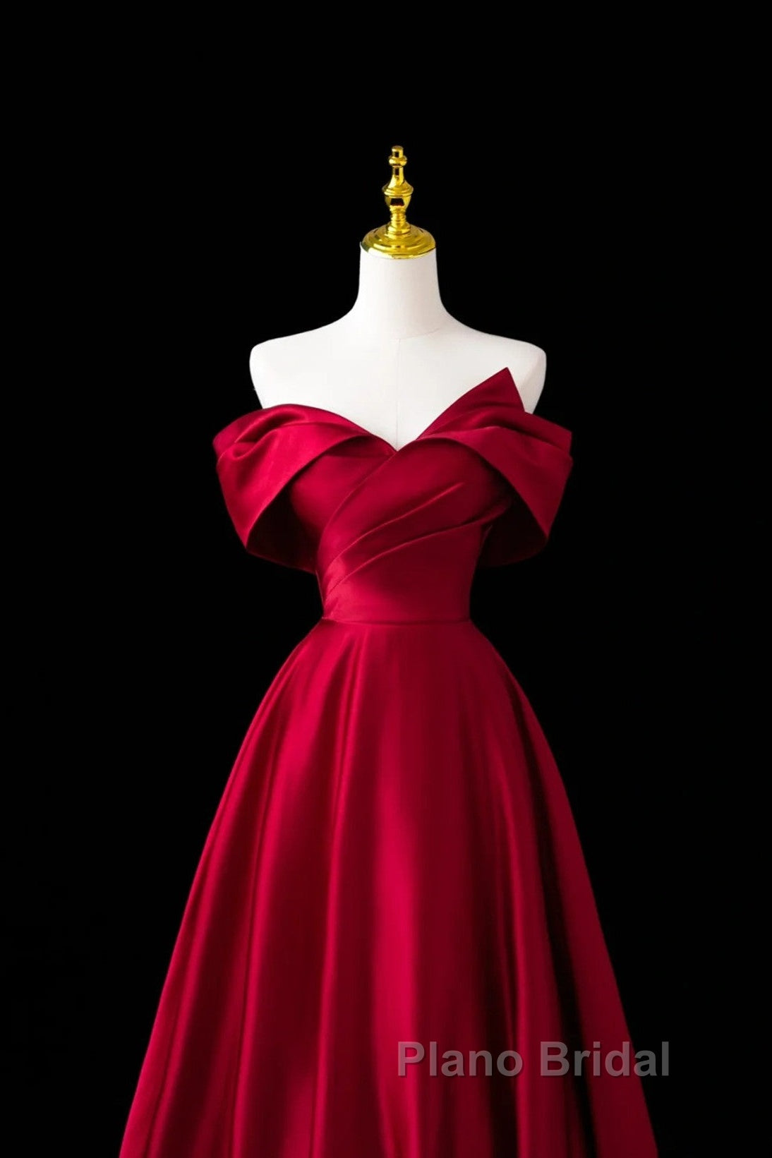 Wine Red Satin A-Line Formal Prom Dresses, Wine Red Evening Dresses Formal Dresses