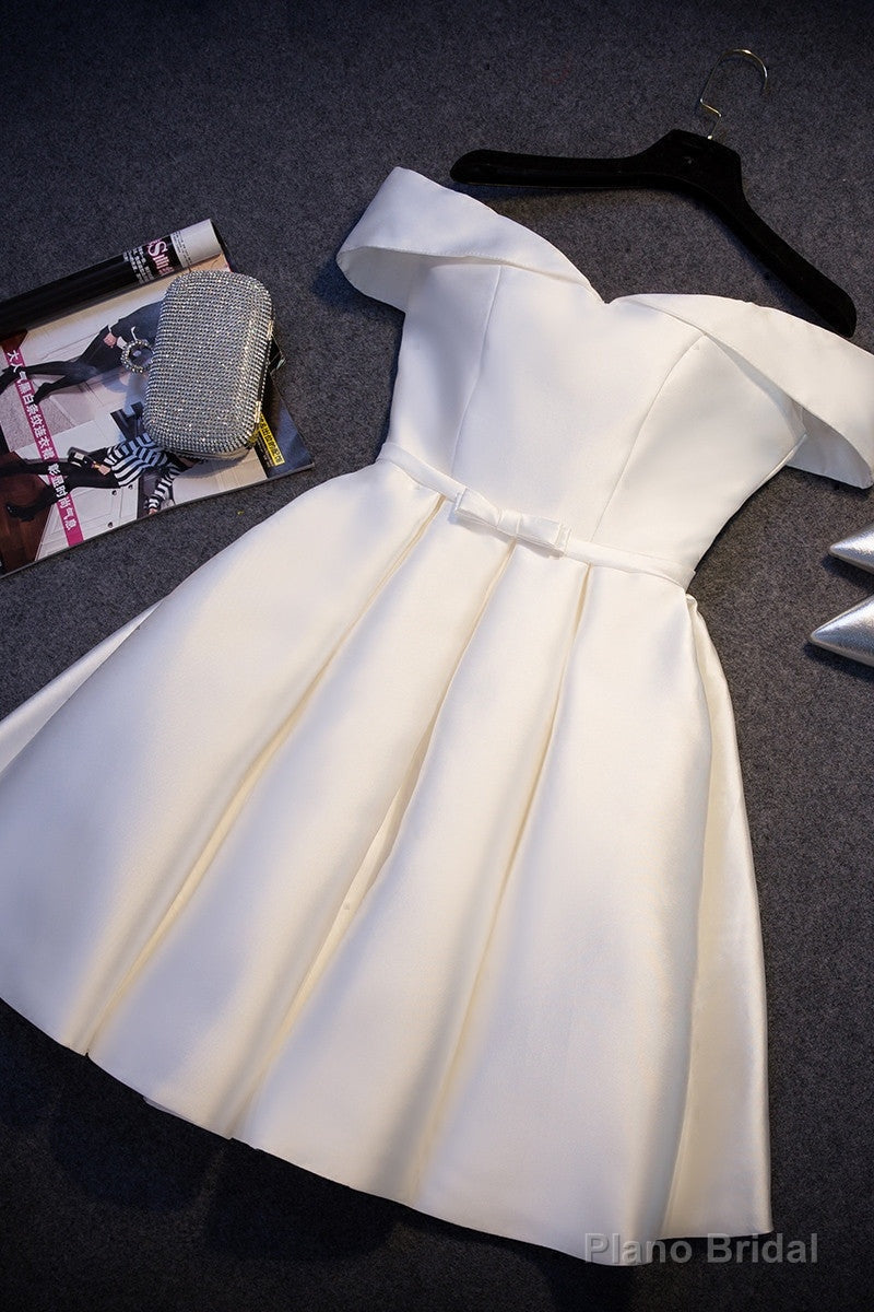 Wine Red Satin Handmade Knee Length Party Dress, Short Prom Dress Secondary image