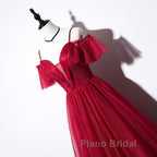 Wine Red Straps Off Shoulder Long Formal Prom Dresses Party Dresses, Formal Gown Evening Dresses