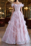 Women High Feeling Pink Fairy Formal Prom Dresses Long Party Dresses