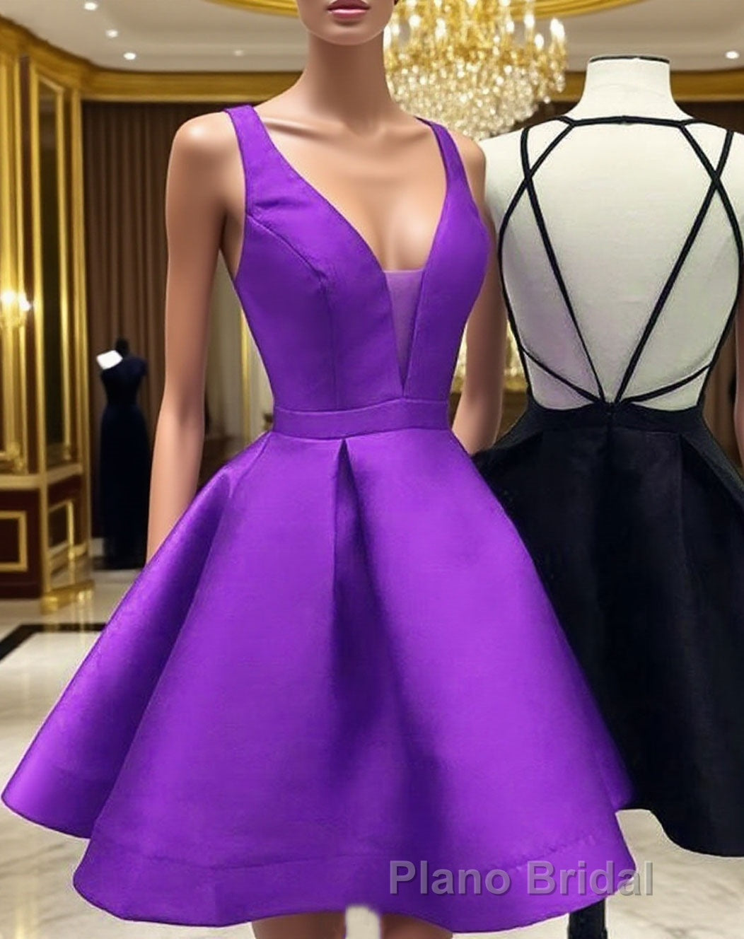 Womens Strappy Back Homecoming Dresses Short Formal Prom Gowns