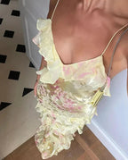 Yellow Fashion Elegant Layered Tulle Long Ball Gown Backless Mermaid Slim Fit Formal Evening Gown Party Dresses