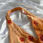 Orange Yellow Fashion Halter Floral Beading Long Elegant Chiffon Ball Gown Formal Evening Dresses