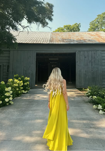 Yellow Green Fashion Simple Elegant Tube Top Off Shoulder Long Chiffon Ball Gown Party Dresses Formal Evening Dresses With Scarf