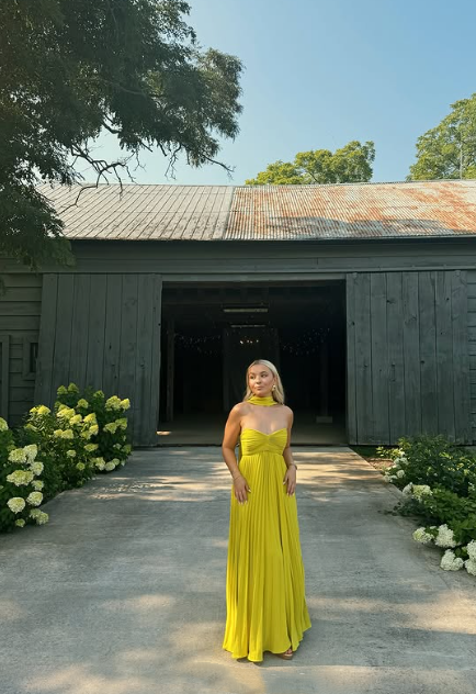 Yellow Green Fashion Simple Elegant Tube Top Off Shoulder Long Chiffon Ball Gown Party Dresses Formal Evening Dresses With Scarf