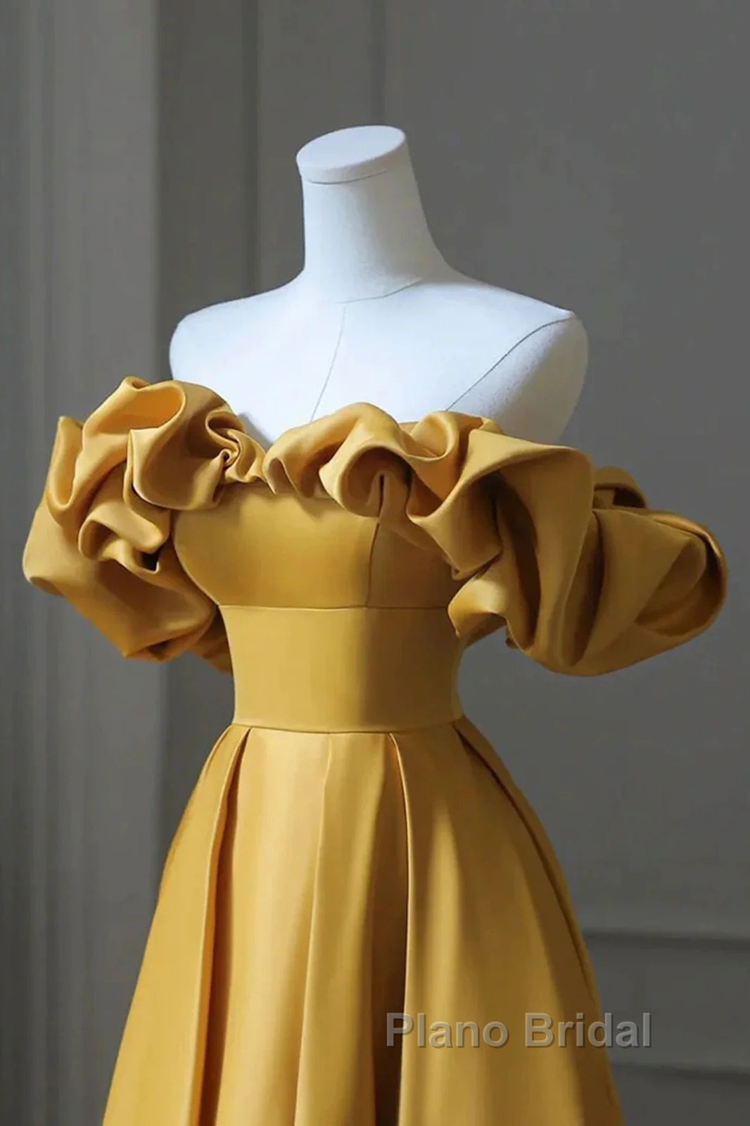 Yellow Off Shoulder Long Formal Evening Dresses Formal Prom Dresses