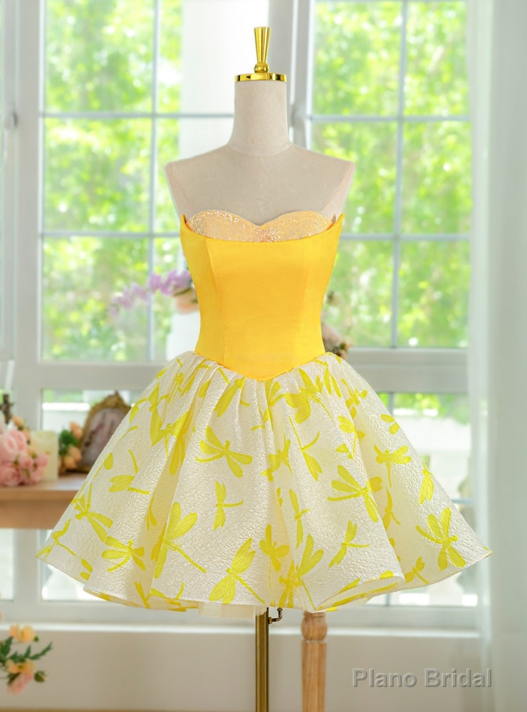 Yellow Sweetheart Homecoming Dress