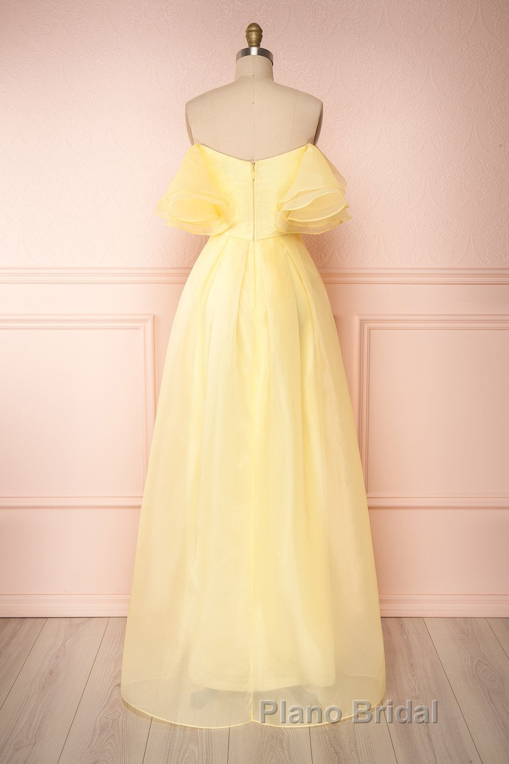 Yellow tulle off shoulder long Formal Prom dress yellow formal dress