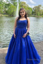 Yellow Tulle Prom Dress with Appliques