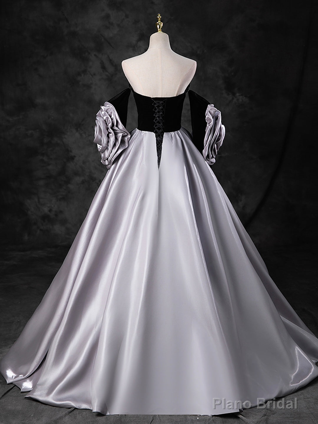 Black Sweetheart Neck Velvet Floor Length Formal Dress, Detachable off Shoulder Chic Party Dress