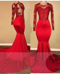 2024 Red Mermaid Prom Dresses