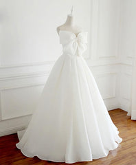 White Sweetheart Long Prom Dress, White Formal Dress